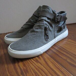Blowfish Malibu casual mid-top sneakers Grey & White Womens Size 8